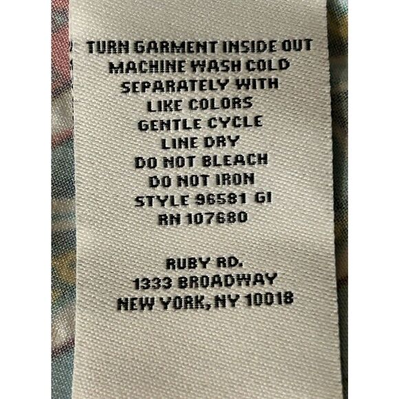 Ruby Rd Women’s Large Dress Orange Blue White Short Sleeve Pullover - Picture 4 of 4